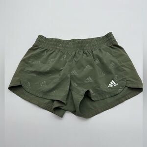 Women’s AEROREADY athletic Adidas 3-stripe Olive Green Running Shorts Sz XS
